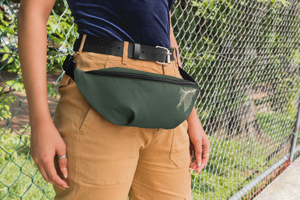 person wearing fanny pack